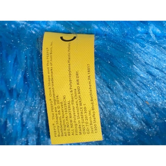 Peeps Plush Bunny Rabbit Chick Blue Stuffed Animal Toy Easter 16” Marshmallow - Picture 5 of 7